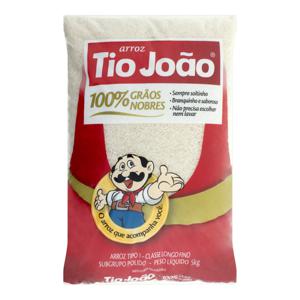 Arroz Polido Tipo 1 Tio João 100% Grãos Nobres Pacote 5kg