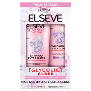 Kit Shampoo 375ml + Condicionador 170ml L'oréal Paris Elseve Glycolic Gloss