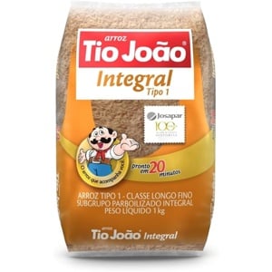 Arroz Integral Parboilizado Tipo 1 Tio João Pacote 1kg