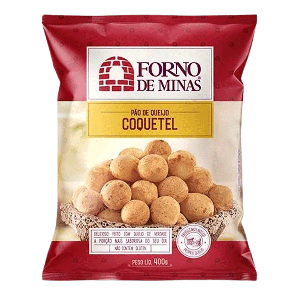 Pão de Queijo Congelado Coquetel Forno de Minas Pacote 400g
