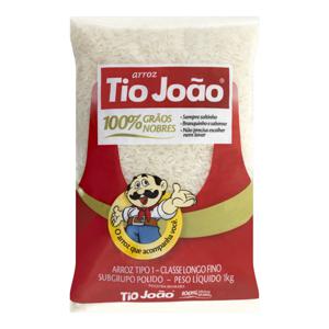 Arroz Polido Tipo 1 Tio João 100% Grãos Nobres Pacote 1kg