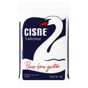 Sal Refinado Extra Iodado Cisne Pacote 1kg