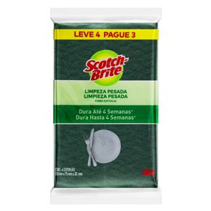 Esponja Limpeza Pesada Scotch-Brite Leve 4 Unidades Pague 3 Unidades