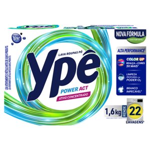 Lava-Roupas Pó Extreme Fresh Ypê Power Act Caixa 1,6kg
