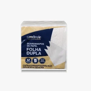 Guardanapo de Papel Folha Dupla Casademãe Pequeno 19,5cm x 19,5cm Pacote 50 Unidades