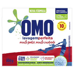 Lava-Roupas Pó Omo Lavagem Perfeita Caixa 800g