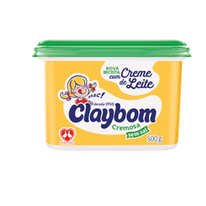 Margarina Cremosa com Creme de Leite sem Sal Claybom Pote 500g