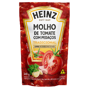 Molho de Tomate com Pedaços Tradicional Heinz Sachê 240g