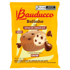 Bolinho com Gotas de Chocolate ao Leite Bauducco Pacote 40g