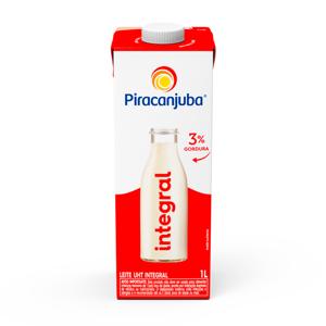 Leite UHT Integral Piracanjuba Caixa com Tampa 1L